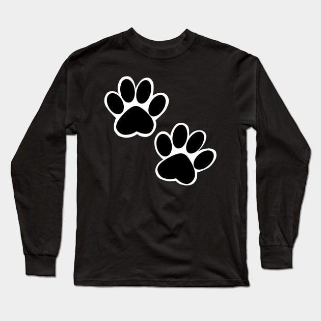 Cat Footprints Long Sleeve T-Shirt by RiyanRizqi